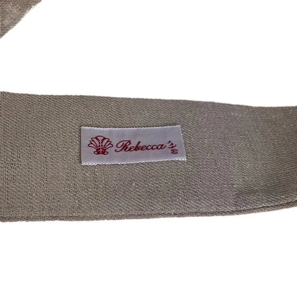 Rebecca's Vintage Fabric Belt Knotted Rope Cord Hook & Loop Closure Taupe S-L‎